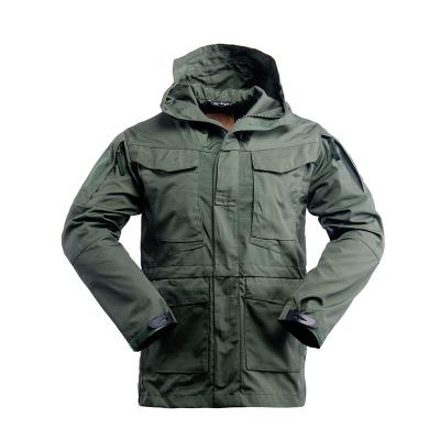 China Antistatic Autumn Men Outdoor Hooded Windbreaker Jacket Army Green for sale