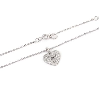 China FASHIONABLE Hot Selling Rhinestone Love Hollow Pendant Necklace Full Personalized Design 925 Sterling Silver Clavicle Chain for sale