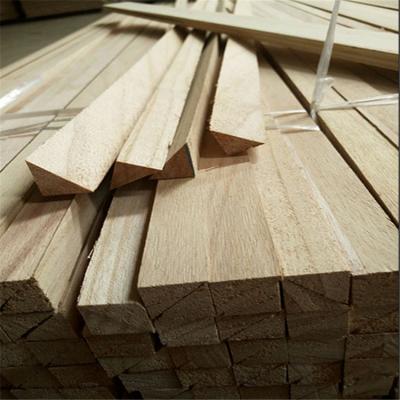 China Stable And Solid Triangle Shape Paulownia Wood Strips For Construction Use for sale