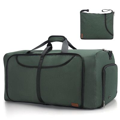 China Custom Logo Travel Accessories Unisex Multifunction Fashion Water Resistant Gym Bag Green Overnight Bag Sport Duffel Bag Green for sale