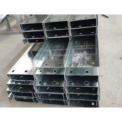 China Support System Channel Light Weight Galvanized Steel C Purlin / Galvanized C Channel Steel Profiles Price Folding Jis Decoiling Punch Cutting for sale