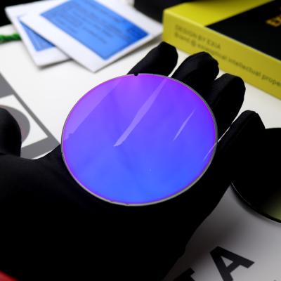 China Shade Blue Sun Mirror Sunglasses Lenses Shape Flat Lens UV400 A70 EXIA From SHMC OPTICS for sale