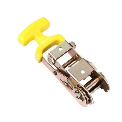 China Yellow Rubber Carbon Steel T-Handle Ratchet Tie Down Loop With Bolts And Nuts for sale