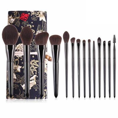 China Angular Blush Eco Friendly Private Label Makeup Brushes 14PCS Imitator Squirrel Hair Make Up Brush Set for sale