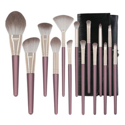 China Angular Blush Factory Wholesale 14pcs Make Up Brush Private Label Fan Powder Concealer Tool With Brush Cosmetic Packaging for sale