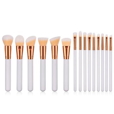 China Angular Blush New Nylon Hair Makeup Brush Professional Cosmetic Sweep White Makeup Brushes Facial Set With Private Logo for sale