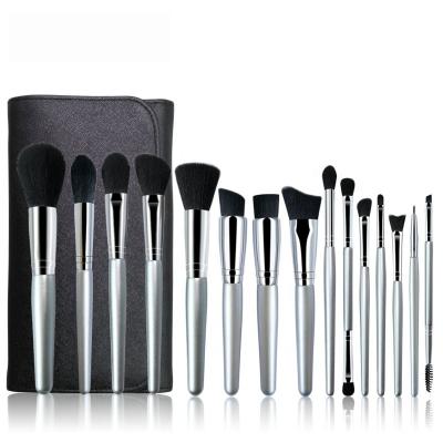 China Angular Blush Wholesale OEM Makeup Brush 15pcs Premium Quality Vegan Cosmetic Hair Makeup Brushes For Liquid Powder Cream for sale