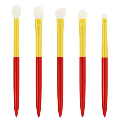 China Angular Blush 5Pcs China Manufacturer Imitation XGF Goat Hair Travel Makeup Eyeshadow Eyeliner Red Eye Brush for sale