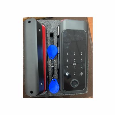 China Safe Smart Lock 2021 Digital Fingerprint Remote Control Keypad Sliding Smart Door Sensor Glass Lock for sale