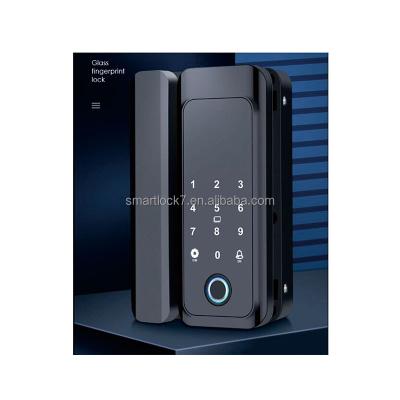 China Smart Lock Tuya Lock APP Center Single Electronic Glass Door Lock 1ml Sliding for sale