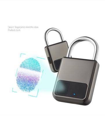 China 2021 Environmental Protection Fingerprint Padlock Small Factory Price Zinc Alloy Smart Electronic Padlock Fingerprint Padlock Luggage for sale