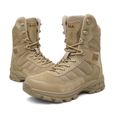 China US Army Waterproof Casual Military Boots Platform Combat Boots Camouflage Long Leather Boot Shoes For Man Desert Khaki Shoes for sale