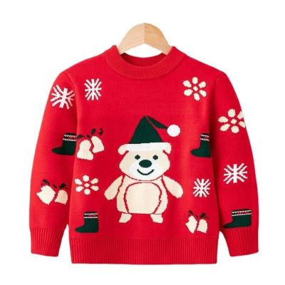 China Fashion Christmas Children's Pullovers Kids Girls Boys Knitted Crew Neck Christmas Sweaters for sale