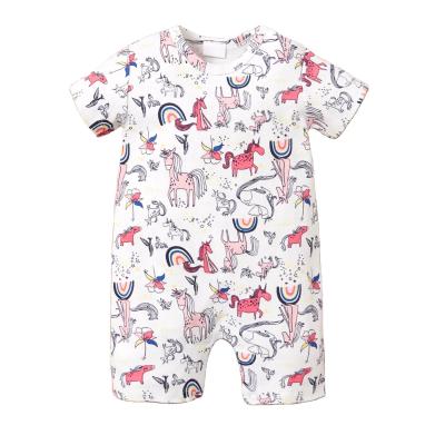 China Good Quality Custom And Stock 100% Cotton Baby Onesie Jumpsuit Low Price Baby Romper for Summer for sale