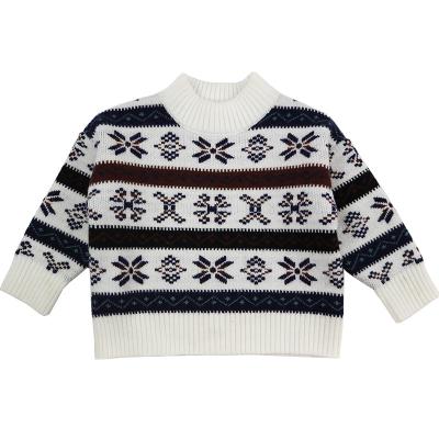 China Custom jacquard knitted pattern design pullover Boy & Girl Baby Knit Sweater for Winter for sale