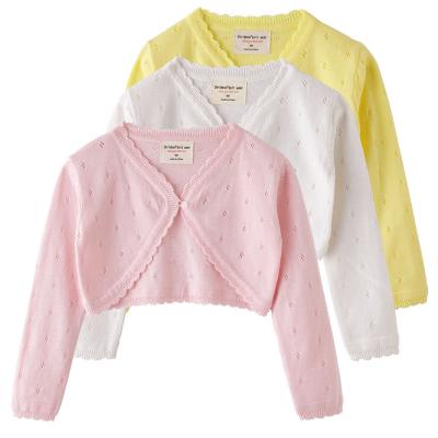 China Summer Cotton Knitted Cardigan Top Toddler Children Kids Girls Sweater for sale