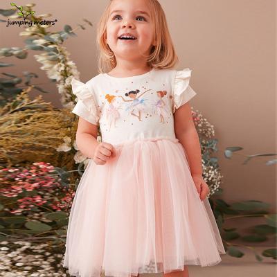 China Girls' Pink Dress Summer New Fashion Print Cartoon Design Princess Dress Short Sleeve for sale