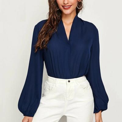 China JBeiL Lady's Anti-pilling Shirt Fashion Blouse Custom Made Shirts For Women Fall Dress Women's Tops And Blouses Elegant Puff Sleeve Button Blouse for sale