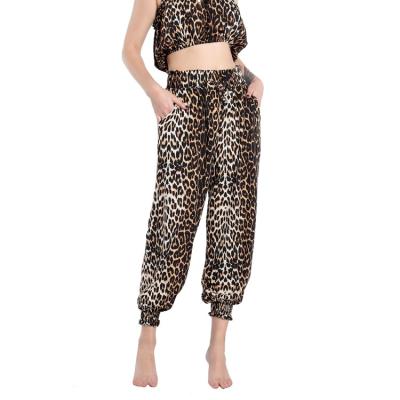 China Wholesale JBeiL Breathable Fashion Leopard Print Pants Casual Women Beach Pants With Pockets for sale