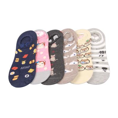 China Antibacterial Compression Pattern Comfort Touch Cartoon Fashion Designer Women Breathable Cotton Ankle Socks for sale