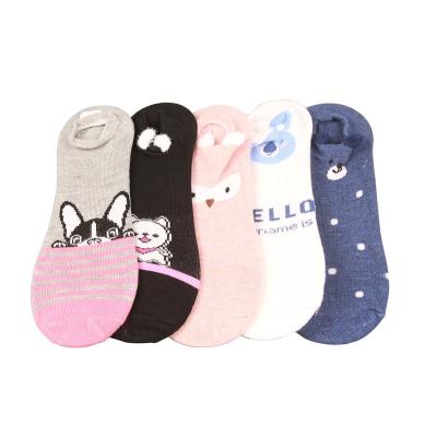 China Wholesale Antibacterial Comfort Contact Compression Pattern Dog Dog Ankle Women Cotton Breathable Socks for sale