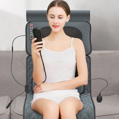 China Foldable Electric Shiatsu Circulation Blood Vibration Mattress Full Body Massager Storage Back Heating Mat for sale