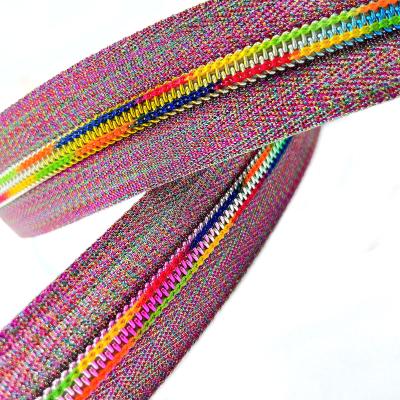 China Sustainable Fashion Custom All Kinds Of Colorful 7# Nylon Zippers For Bags Garment Handbags for sale