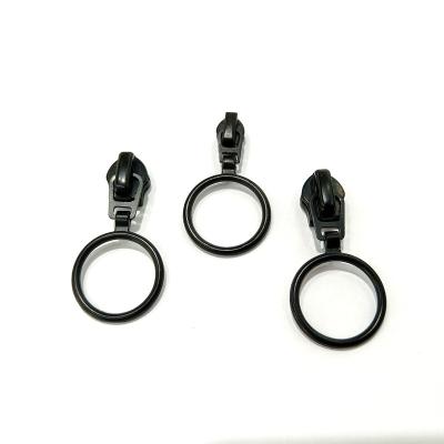 China Other 3#/5# High Quality Custom Black Nylon Hoop Zipper Slider For Handbag Clothing for sale