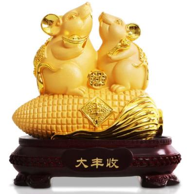 China China Resin Animal Feng Shui Statue Chinese Zodiac Mouse Rat Animal Home Office Table Decor Figurine Gift Top Collection for sale