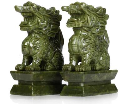 China China Hand Carved Large Size Animals South Chilin Gemstone Jade Carvings for sale