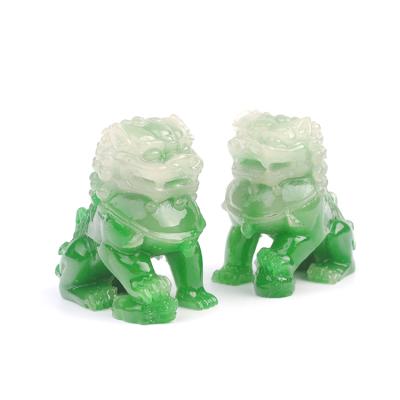 China Fengshui Fu Dog China Pair of Jade Statue Standing Classic Chinese for sale