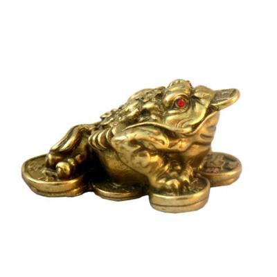 China China Silver Brass Frog On Ingots For Fengshui Animal 2 Inch Size for sale