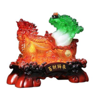 China China Liuli color fengshui dragon turtle statue and baichoi decoration for sale