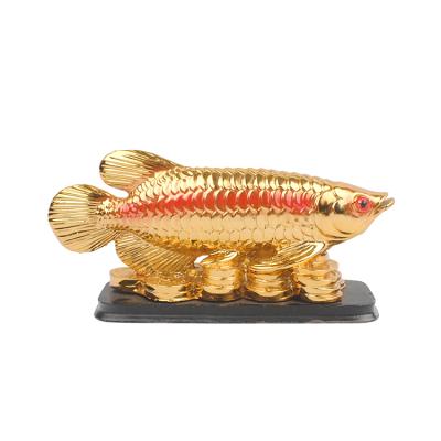 China China Fengshui Wealth Arowana Lucky Fish Statue Figurine Decoration for sale