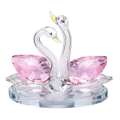 China China Feng Shui Tangerine Ducks Crystal Swan Statue for Love and Fidelity Car Decoration for sale