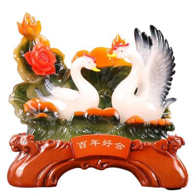 China China home decoration accessories wedding gifts decor statue sculpture for home decor resin swan for sale