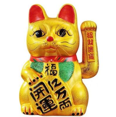 China Japanese traditional ceramic figurine from Japan showing Maneki the finger of ceramic Neko Lucky Cat for sale