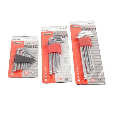 China CRV Steel 9pcs L Type Hex Allen Key Wrench Set Repair Tool #45 Alloy Steel Allen Key Set 1.5-10mm for sale