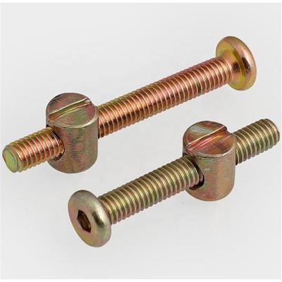 China Stainless Steel Hex Socket Chamfered Furniture Fixing Flat Head Screws And Bolts For Beds for sale