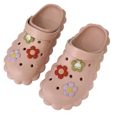 China CUSHIONING CUSHIONING Lightweight Non-slip EVA Hole Shoes Children Slides Beach Sandals High Quality Pink Outdoor Slippers for sale