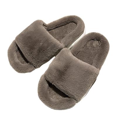 China Fashion Trend Men's Women's Plush Round Toe Cotton Slippers Couple Winter Shoes Indoor Outdoor Fashion Tend Soft Home Slippers for sale