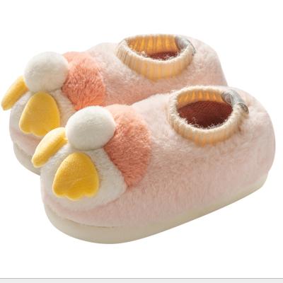 China Lightweight Lightweight Custom Design Winter Cartoon Indoor Plush Colorful Children's Cotton Slippers Parent-child Kids Slippers for sale