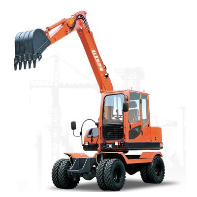 China Building Material Shops 8 Ton High Quality Mini Hydraulic Wheel Excavator Construction Machine for sale