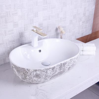 China Easy Clean Wash Basin Hot Sales Sanitary Ware Above Counter Sink Basins Ceramic Handmade Marble Wash Basin for sale