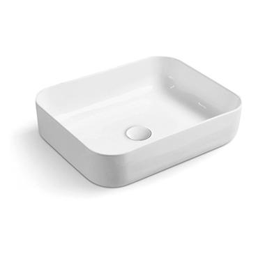 China Modern Colorful DF Art Basin In Square Shape Bathroom Ceramic Face Sink For Retailer for sale