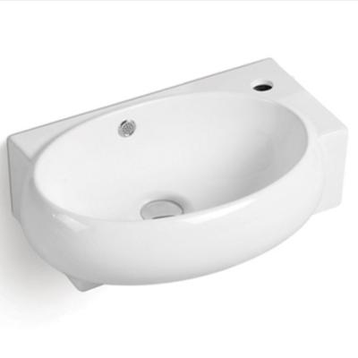 China Modern Ceramic Hand Basin Sink Design Bathroom Porcelain Wall Hung Basin for sale