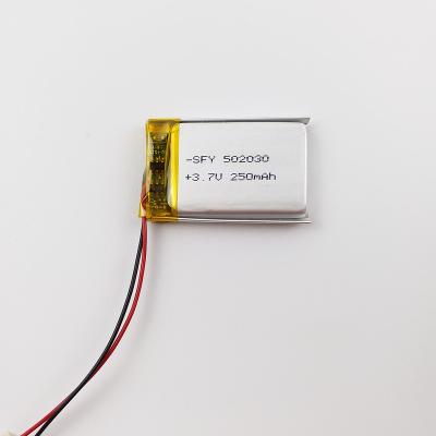 China Rechargeable Toys 3.7V Li-ion 502030 Battery 250mAh Lipo Battery Lithium Polymer Ion Battery Pack With JST Connector for sale