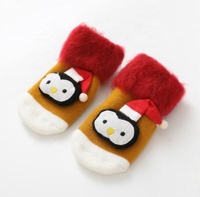 China Infant Thick Warmth Breathable Children Trapping Inner Fleece Socks Kids Baby Striping Warm Socks For Winter for sale