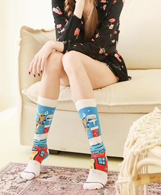 China Fashion Odd Vivid Colorful Patterned Cute Women's Socks QUICK DRY Cotton Knitted Funny Long Socks for sale