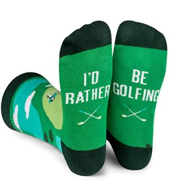 China QUICK DRY Custom Design Breathable Tube Print Funny Creative Gift For Men Golf Ball Games Crew Socks for sale